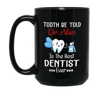 Tazza In Ceramica Personalized The Best Dentist Ever Black Per 330ML