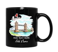 Tazza In Ceramica Personalized Tower Bridge London Black Per 330ML