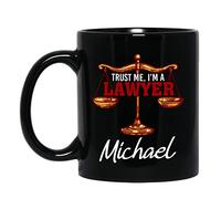 Tazza In Ceramica Personalized Trust Me I'M A Lawyer Black Per 330ML