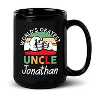 Tazza In Ceramica Personalized World'S Okayest Uncle Black Per 330ML