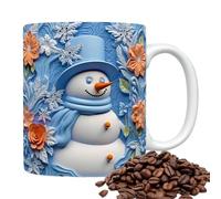 Tazza in ceramica pupazzo di neve,tazza di ceramica di Natale | Tazza di caffè di Natale in ceramica pupazzo di neve,Tazza di caffè di Natale in ceramica per acqua di birra succo di zuppa di vino