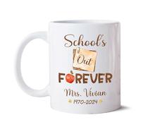 Tazza in Ceramica School's out Forever White Mug Personalizzata Tazza Divertente Ceramica Mugs Colazione per Compleanno Natale 330Ml