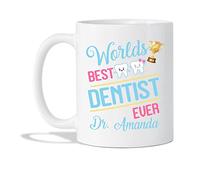 Tazza in Ceramica World Best Dentist Ever Tazza Personalizzata Coffee Mug Ceramica Tazzine da caffè Ufficio per Uomo Donna Compleanno 330Ml