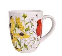 Tazza in gres da 16 once con uccelli primaverili di Mary Lake-Thompson