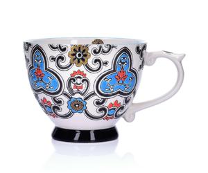 Tazza in gres da 400 ml dipinta a mano in bianco e nero Andalusia DUKA