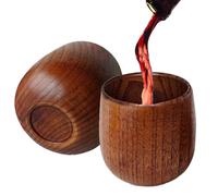 Tazza in legno - Bicchieri da Whisky in legno giuggiola massiccia | 7,8 x 7,8 cm 180 ml Drinkware rustico fatto a mano - 2 tazze in b?is perfette per condividere whisky, cocktail o tè a