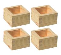 Tazza in Legno per Sake 4 Pezzi Tazze per Sake in Legno Hinoki Tradizionale Giapponese Masu Sake Masu Portabicchieri per Sake Giapponese Tazze tè per Sake
