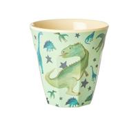 Tazza in melamina media, verde salvia - stampa Dinosaurs