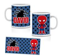 Tazza in plastica personalizzata. Ideale per la scuola e la maternità. Vola con l'ipad. Regali personalizzati. Diversi modelli tra cui scegliere (Spider)