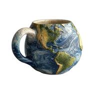 Tazza in resina per la casa e la conservazione dell'acqua, tazza unica a forma di globo, per uso interno, durevole ed elegante Qpz872 (blu, 10 cm)