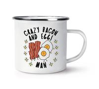 Tazza In Smalto Con Uova E Bacon Divertente Per Amanti Del Cibo Colazione