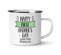 Tazza In Smalto Personalizzata Felice Primo Giorno Del Papà Amore Dal Nuovo Papà
