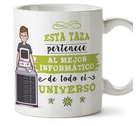 (Tazza in Spagnolo) Computer Cup Originale per caffè e Colazione da Dare agli Operatori Professionali - Questa Tazza appartiene al Migliore IT dell'universo - Ceramic 350 ml