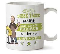 (Tazza in Tedesco) Barber Cup/Mug/Mug Gift Tazza da caffè Bella e Divertente - Questa Tazza appartiene al miglior Barbiere dell'universo - Ceramica da 350 ml