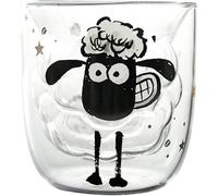Tazza in vetro a doppia parete, 300 ml, regalo originale e carino, per amanti delle pecore e dei cartoni animati, ideale per instagram, caffè, tè e bevande ghiacciate, artigianato ed elegante