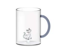 Tazza In Vetro Con Deco Interno 420ml Wd Gatto