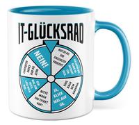 Tazza IT regalo IT ruota della fortuna, tazza da caffè informatica, nerd umorismo, divertente, collega, lavoro, idea regalo per ufficio, caffè, ufficio, amico, fidanzata, squadra, caffè