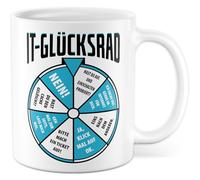 Tazza IT regalo IT ruota della fortuna, tazza da caffè informatica, nerd umorismo, divertente, collega, lavoro, idea regalo per ufficio, caffè, ufficio, amico, fidanzata, squadra, caffè