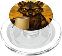 Tazza Jackal Grumpy Coffee Morning Humor Wildlife Tired PopSockets PopGrip per MagSafe
