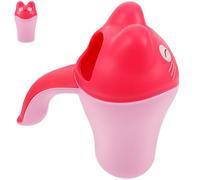 Tazza Lavaggio Chioma Bebè con Manico e Coperchio Rosa | Pp, Design Cartoon, per Risciacquo nella Vasca e Bagno dei Piccoli