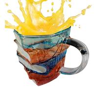 Tazza Libro Colorata,Ciotola Ceramica a Forma di Libri Impilati | Contenitore Beverage Resistente Ai Graffi Artigianale Articolo Decorativo Per Studio Soggiorno Libreria