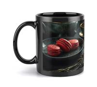 Tazza Macarons on The Plate, moderna tazza da caffè in ceramica riutilizzabile, grande tazza da caffè con fondo piatto, tazza da viaggio in porcellana, tazze da tè con manico per uomo e donna, uffic