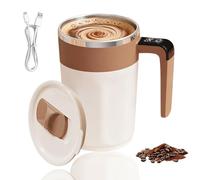 Tazza magnetica da 400 ml, con indicatore di temperatura, in acciaio inox 316, con coperchio, intelligente, con manico, per caffè e tè al latte (C)