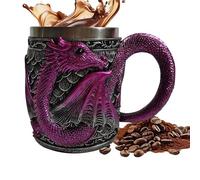 Tazza medievale | Tazza con drago, stile gotico, decorazione per feste a tema, mattina, rituale, studio, pause, campeggio, viaggi, scrivania, di lettura
