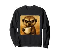 Tazza Meerkat Grumpy Coffee Morning Humor Wildlife Tired Felpa