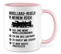 Tazza modellista regalo, regole di modellismo nel mio regno, idea regalo modellismo modellistico, tazza da caffè artigianale, officina modellismo ferroviario, regole hobby
