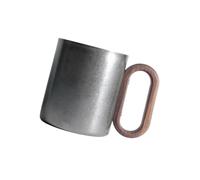 Tazza moderna in acciaio con manico in legno liscio 304 contro l'ossidazione, protezione dal calore, sottile, trasportabile, non appannata