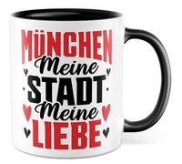 Tazza Monaco con scritta - Regalo Monaco meine Stadt meine Liebe - Tazza da caffè 330 ml in ceramica - Heimatstadt Humor Tazza da caffè