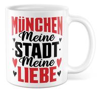 Tazza Monaco con scritta - Regalo Monaco meine Stadt meine Liebe - Tazza da caffè 330 ml in ceramica - Heimatstadt Humor Tazza da caffè