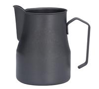 Tazza montalatte in acciaio inox professionale con design a forma di fiore, olecrano, modello a teschio, 550 ml, per caffè latte, schiuma di latte, uso in ufficio a casa. (Nera)