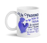 Tazza mug 11 oz Un padrino non si trova, si sceglie con il cuore, il mio cuore ha scelto te! Idea regalo sorpresa per padrino, nascita e battesimo, zio, nonno, amico famiglia!