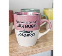 Tazza Mug Allegra con Scritte in Ceramica AD - Malva
