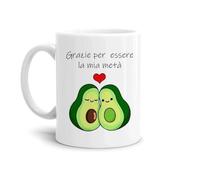 tazza Mug bianca simpatica grazie per essere la mia meta amore san valentino... SIMPATICA divertente regalo dee Regali Originali amica collega fidanzata
