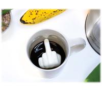 Tazza mug ceramica con dito medio 3D sul fondo - Fuck Off