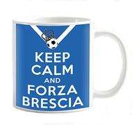 Tazza Mug colazione oppure portapenne scrivania personalizzabile Keep Calm e Forza Biancazzurri per Brescia nel cuore gadget compatibile tifosi bresciani