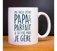 Tazza Mug Coppa Ceramica Bianco - Niente Facile Essere Papà E Mint Alla Volte Ma