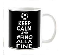 Tazza Mug Gadget Compatibile per Tifosi bianconeri Personalizzabile foto/logo Bianconeri Keep pallone CSM07209001#finoallafine