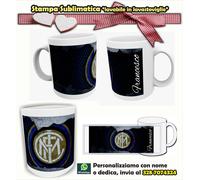TAZZA MUG PERSONALIZZATA CON FOTO NOME DEDICA la mia squadra del cuore Inter
