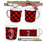 TAZZA MUG PERSONALIZZATA CON FOTO NOME DEDICA la mia squadra del cuore Milan