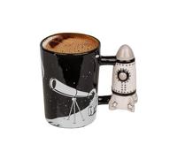 Out of the blue KG Astronauti Tazza con manico a razzo, Space Mug nero/bianco, in ceramica, in confezione regalo.