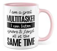Tazza multitasking regalo I am a great multitasker I can listen ignore & forget all at the same time, tazza da caffè sarcasmo umorismo lavoro, idea regalo ufficio caffè tazza fidanzata