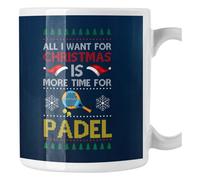 Tazza Natale divertente All I Want For Christmas is more time for Padel Mug 11 oz Idea regalo