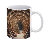 Tazza natalizia 3D con libreria stampata a sublimazione, tazza natalizia 3D con libro, amanti dei libri, tazza da caffè con Cristo, divertente per compleanno per famiglia, amici, colleghi, uomini e do