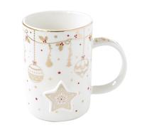 Tazza Natalizia CHRISTMAS LIGHTS Bianca E Oro Per 370Ml EASY LIFE