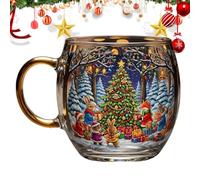 Tazza natalizia, tazza dipinta con calza della Befana, 300 ml, divertente e carina tazza per l'ora del tè, per viaggi, bar, feste di compleanno, matrimoni, casa, inverno, calza di Natale