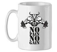 Tazza No pain, no gain - bodybuilding - allenamento - palestra - gym - attività fisica - workout - idea regalo